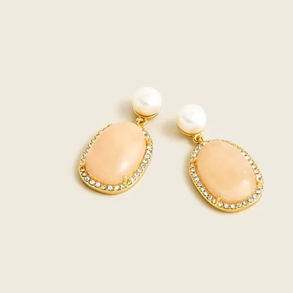 J.crew stone and Pearl earings